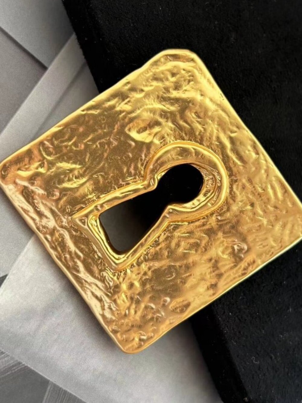 Schiaparelli Classic Key-Shaped Square Brooch